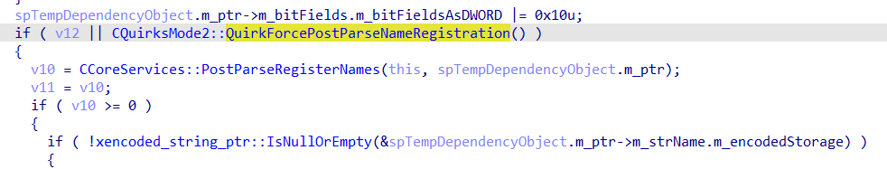 Condition path using the XAML quirk state